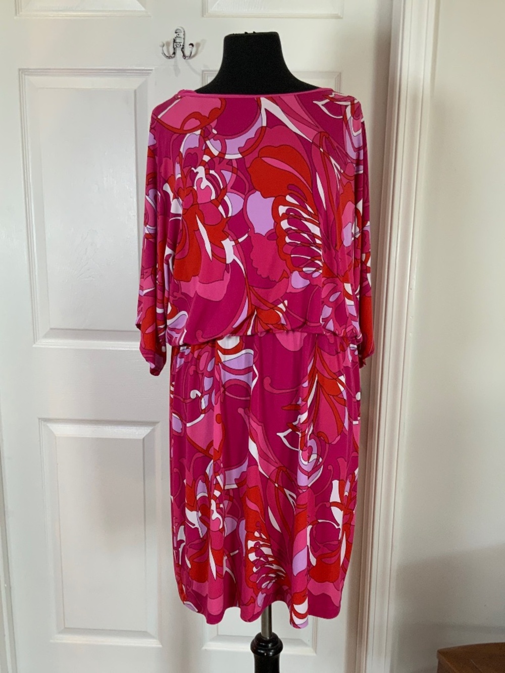 Trina Turk Pink Passion Floral Retro Kentucky Derby Vacation Dress Size XXL